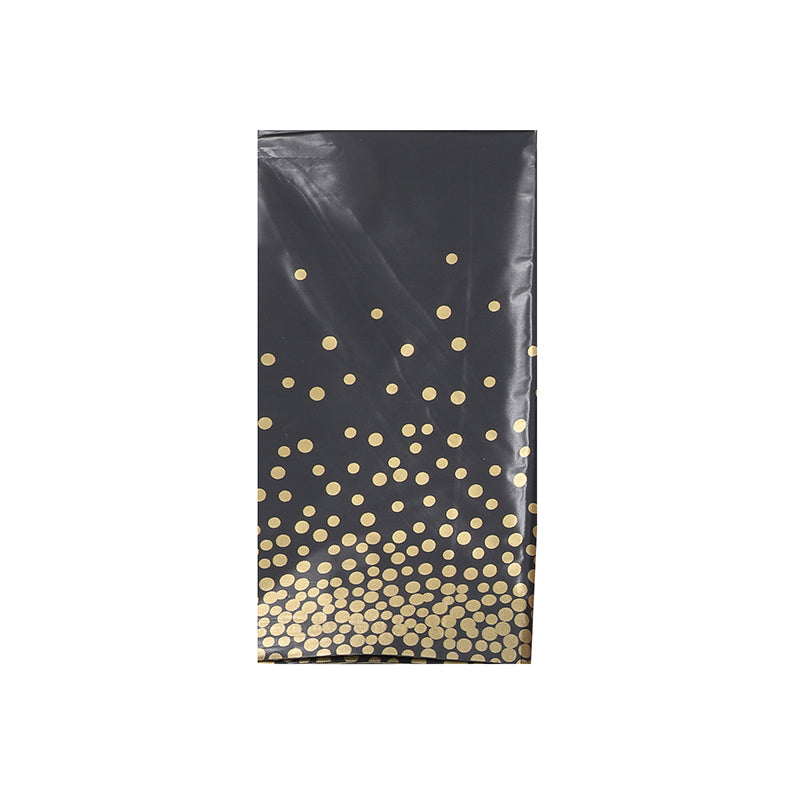 zhengao 1/6 disposable tablecloths with gold dot printing on black background Table cloth Receive a distinguished guest Conference tablecloth