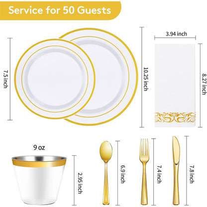 zhengao Double ring gold on white background for 50 persons Tableware set Gold-plated diamond European creativity