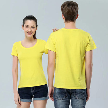 puyang Solid color T-shirt (ask customer service for price)  U-neck cool short sleeves