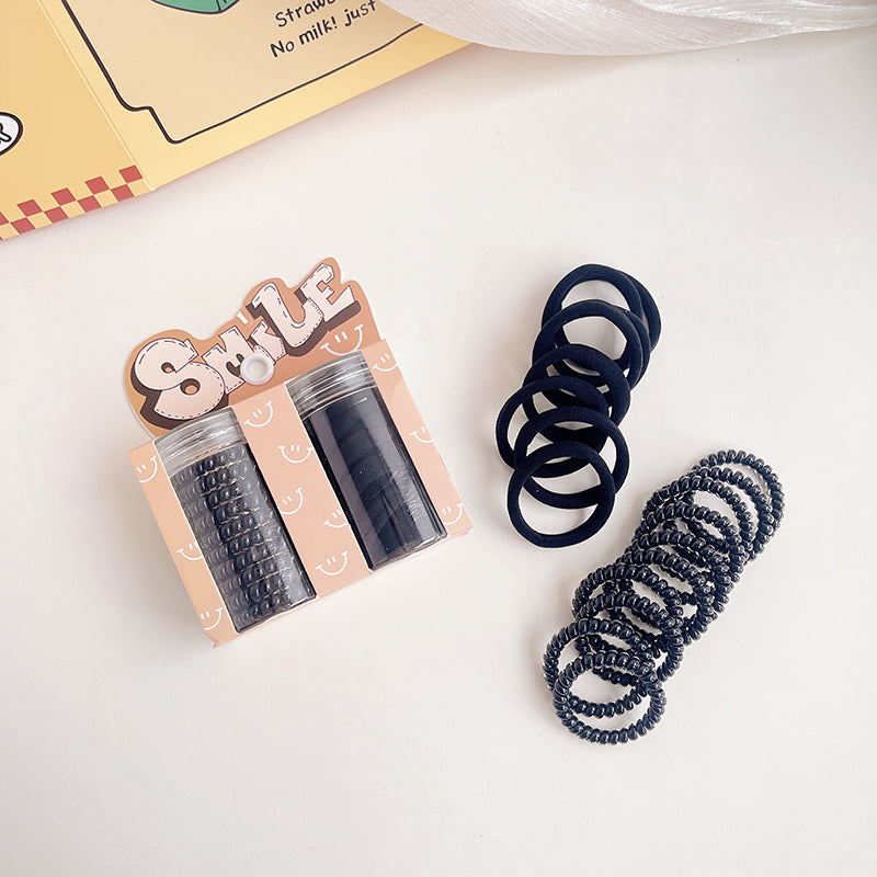 haiyan Small Round Bottle Set  Tie hair color telephone cord scrunchie high ponytail hair tie