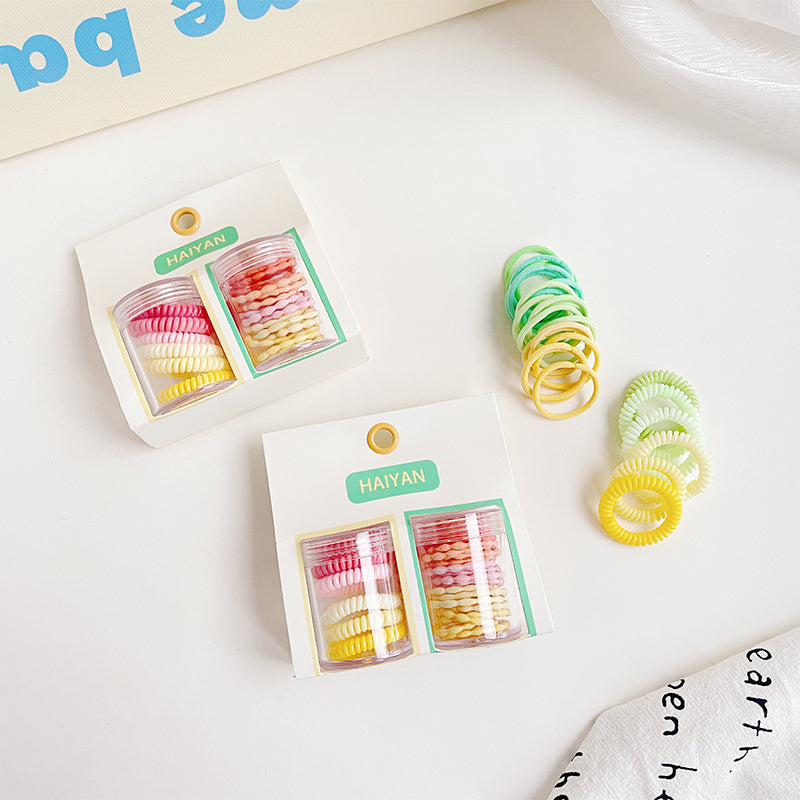 haiyan Small Round Bottle Small Circle Set  Black phone wire scrunchie rubber band scrunchie children do not hurt hair