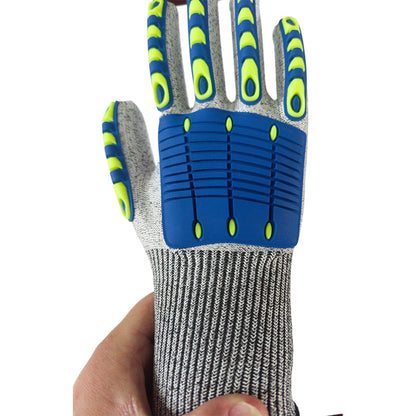 zhengheng Labor protection sports gloves  Cut-resistant TPR anti-pinch shock-absorbing gloves Wear-resistant