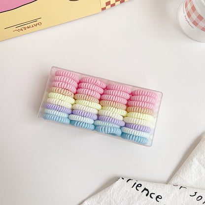 haiyan Gradient small circle telephone line  Color phone line scrunchie high ponytail hair tie