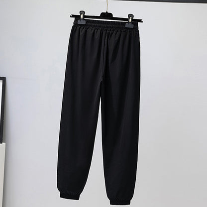 puyang Vertical Stripe Sweatpants (ask customer service for price)  Tight-cut sweatpants Slim casual pants Loose bunched ankle sweatpants