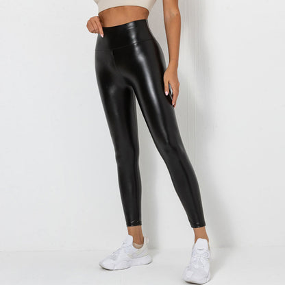 puyang PU leather pants (please ask customer service for price)  PU leather pants High waist tight leather pants