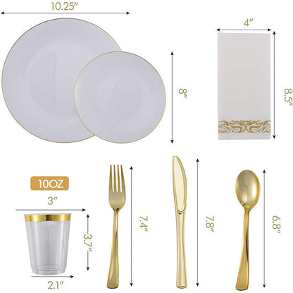 zhengao 25-person monthly CD-ROM with white background and single gold border simple Dessert table decoration Light luxury and high sense